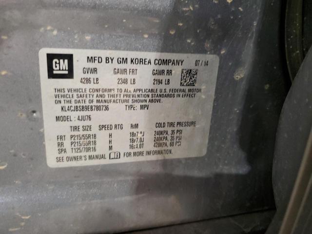 KL4CJBSB9EB780736 - 2014 BUICK ENCORE CONVENIENCE 灰色 照片 13