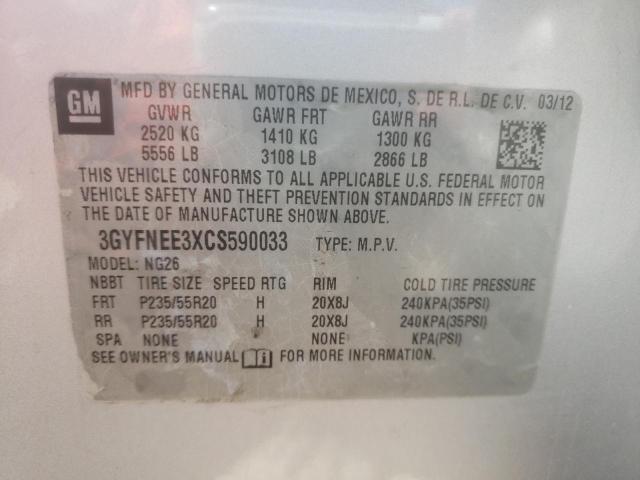 3GYFNEE3XCS590033 - 2012 CADILLAC SRX PERFORMANCE COLLECTION Күміс фото 13