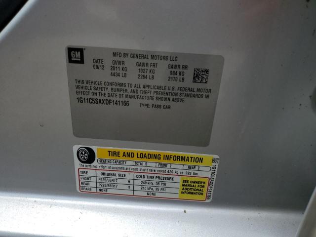 1G11C5SAXDF141166 - 2013 CHEVROLET MALIBU 1LT SILVER photo 12