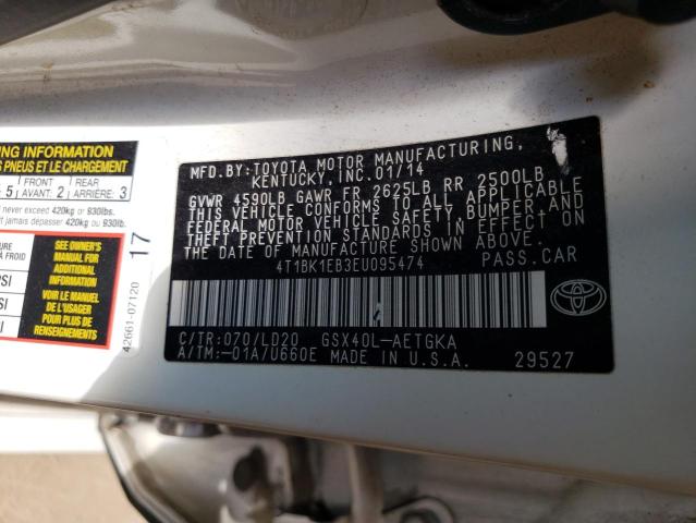 4T1BK1EB3EU095474 - 2014 TOYOTA AVALON BASE Ağ foto 12