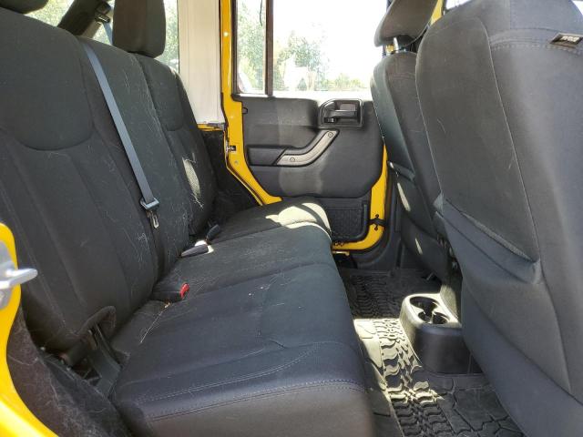 1C4HJWDG3FL585545 - 2015 JEEP WRANGLER U SPORT YELLOW photo 10