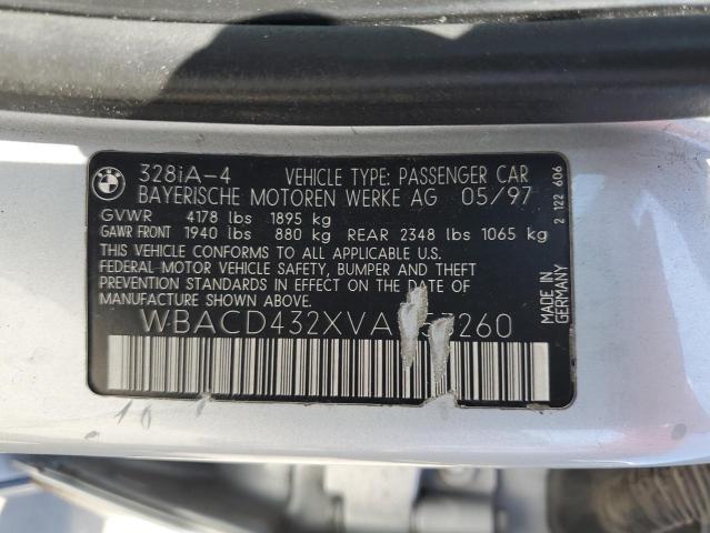 WBACD432XVAV53260 - 1997 BMW 328 I AUTOMATIC SILVER photo 13
