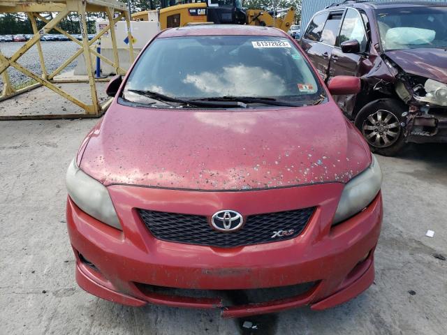 1NXBE40E89Z011326 - 2009 TOYOTA COROLLA XRS RED photo 5