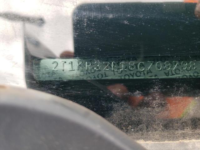 2T1KR32E18C708798 - 2008 TOYOTA COROLLA MA XR WHITE photo 12