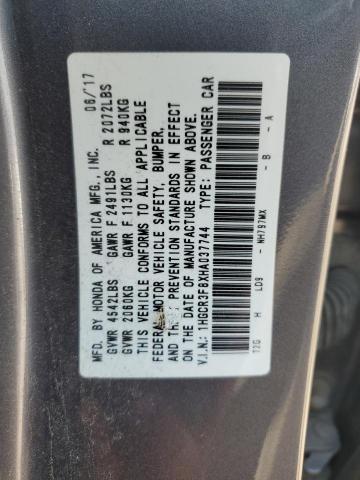 1HGCR3F8XHA037744 - 2017 HONDA ACCORD EXL GRAY photo 12