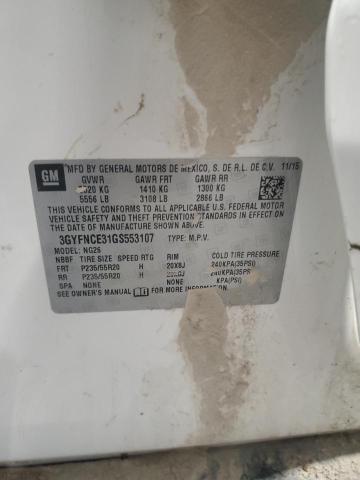 3GYFNCE31GS553107 - 2016 CADILLAC SRX PERFORMANCE COLLECTION WHITE photo 13