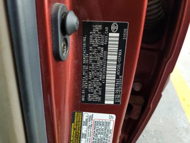 4T1BE32K84U370200 - 2004 TOYOTA CAMRY LE BURGUNDY photo 13