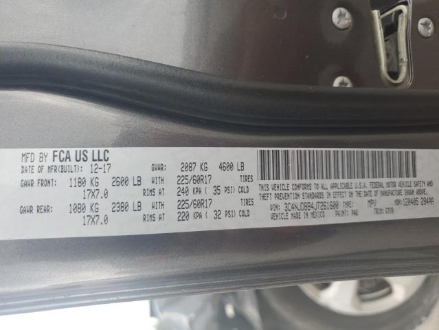 3C4NJDBB4JT261600 - 2018 JEEP COMPASS LATITUDE ნაცრისფერი ფოტო 14
