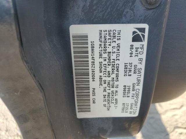 1G8AW14F85Z102604 - 2005 SATURN ION LEVEL 3 BLACK photo 12