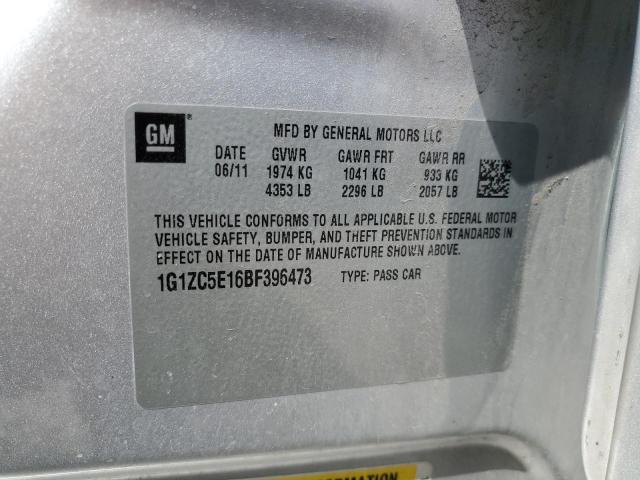 1G1ZC5E16BF396473 - 2011 CHEVROLET MALIBU 1LT SILVER photo 12