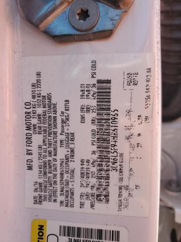 3LN6L5E94HR610965 - 2017 LINCOLN MKZ RESERVE WHITE photo 12