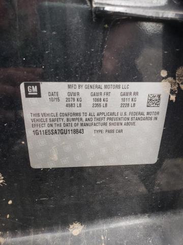 1G11E5SA7GU118843 - 2016 CHEVROLET MALIBU LIM LTZ BLACK photo 12