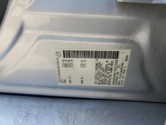 1N4AA6CVXNC502506 - 2022 NISSAN MAXIMA SV SILVER photo 12