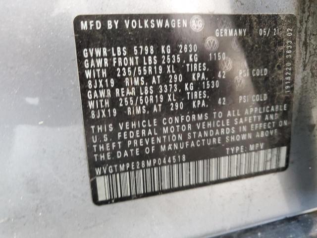 WVGTMPE28MP044518 - 2021 VOLKSWAGEN ID.4 PRO S ვერცხლისფერი ფოტო 14