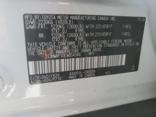 2T3MWRFV0LW054566 - 2020 TOYOTA RAV4 LE 白色 照片 13