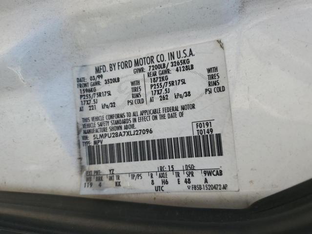 5LMPU28A7XLJ27096 - 1999 LINCOLN NAVIGATOR 白色 照片 12