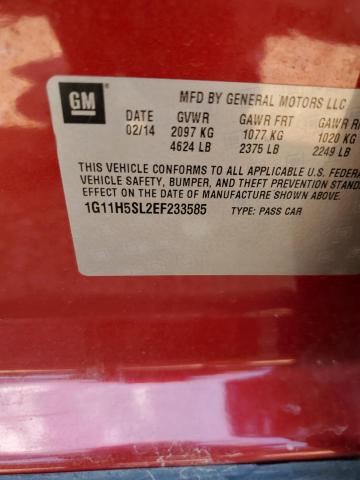 1G11H5SL2EF233585 - 2014 CHEVROLET MALIBU LTZ Qırmızı foto 12