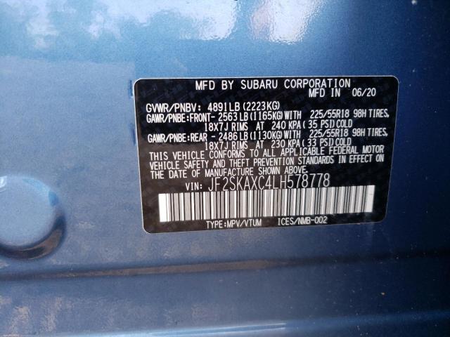 JF2SKAXC4LH578778 - 2020 SUBARU FORESTER TOURING 蓝色 照片 13