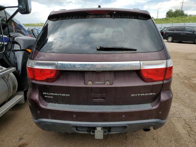 1C4RDJEG6CC306291 - 2012 DODGE DURANGO CITADEL BURGUNDY photo 6