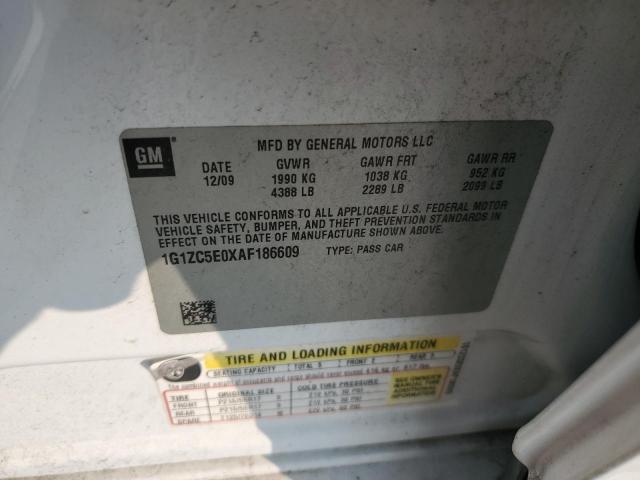 1G1ZC5E0XAF186609 - 2010 CHEVROLET MALIBU 1LT WHITE photo 13