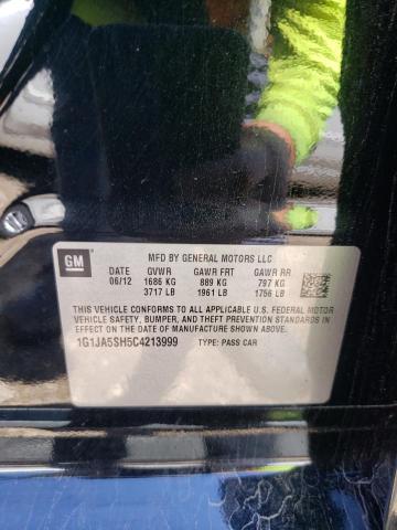 1G1JA5SH5C4213999 - 2012 CHEVROLET SONIC LS BLACK photo 12