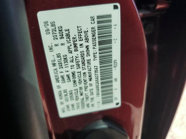 19UUA66246A073547 - 2006 ACURA 3.2TL RED photo 12