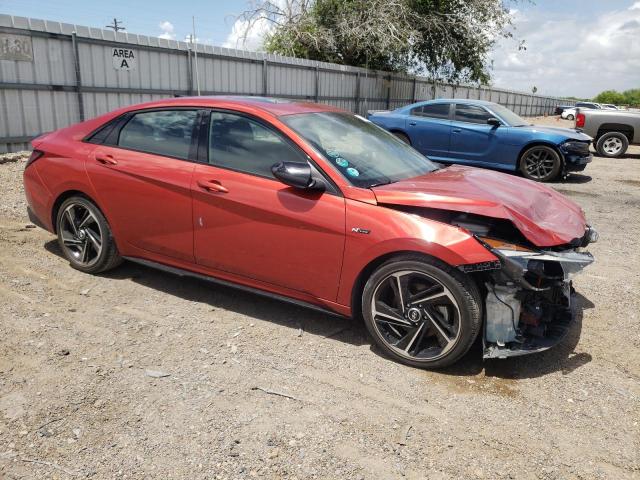 KMHLR4AF0NU310450 - 2022 HYUNDAI ELANTRA N LINE ORANGE photo 4