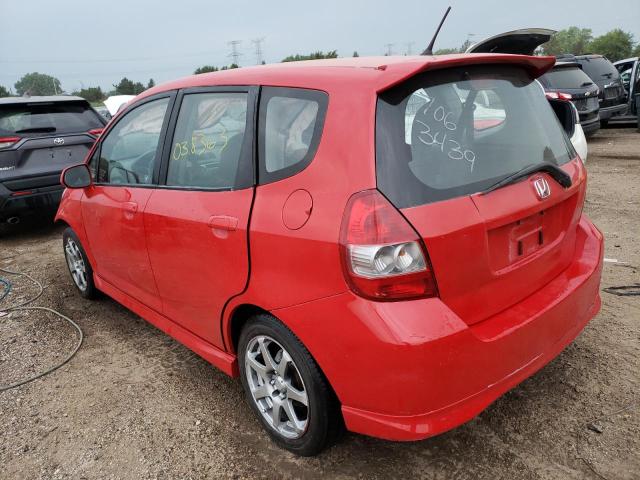 JHMGD38637S006921 - 2007 HONDA FIT S RED photo 2