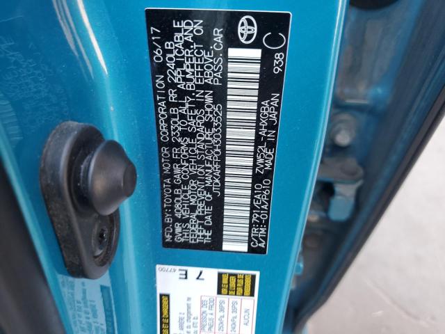 JTDKARFP0H3033525 - 2017 TOYOTA PRIUS PRIM ლურჯი ფოტო 13