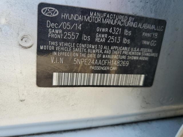 5NPE24AA0FH148269 - 2015 HYUNDAI SONATA ECO SILVER photo 12