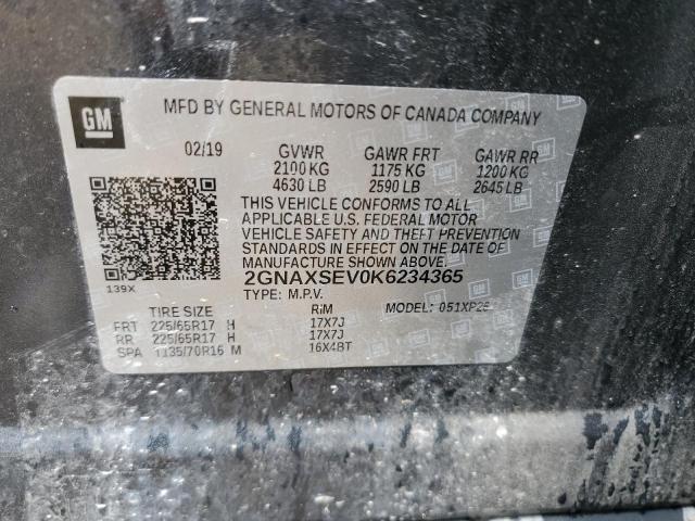 2GNAXSEV0K6234365 - 2019 CHEVROLET EQUINOX LS CHARCOAL photo 14