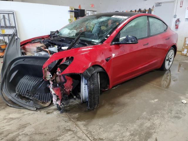 5YJ3E1EB2NF286831 - 2022 TESLA MODEL 3 RED photo 1