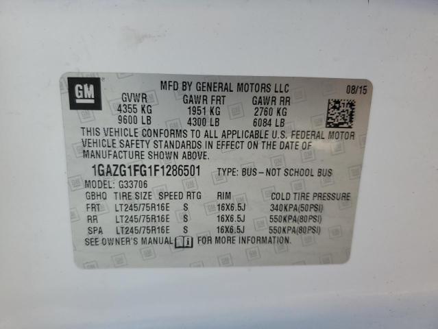 1GAZG1FG1F1286501 - 2015 CHEVROLET EXPRESS G3 LT WHITE photo 13