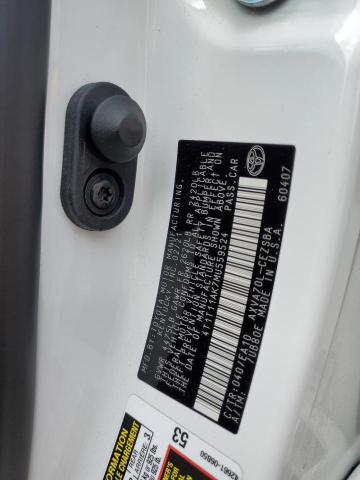 4T1T11AK7MU559524 - 2021 TOYOTA CAMRY SE WHITE photo 12