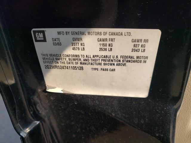 2G2WR524741105128 - 2004 PONTIAC GRAND PRIX GTP BLACK photo 12