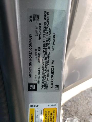 KL8CD6SA9KC731756 - 2019 CHEVROLET SPARK 1LT ვერცხლისფერი ფოტო 12