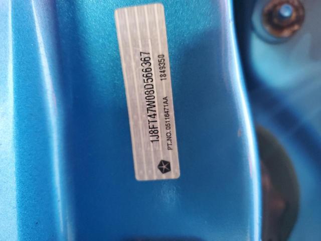 1J8FT47W08D566367 - 2008 JEEP COMPASS SPORT 蓝色 照片 12