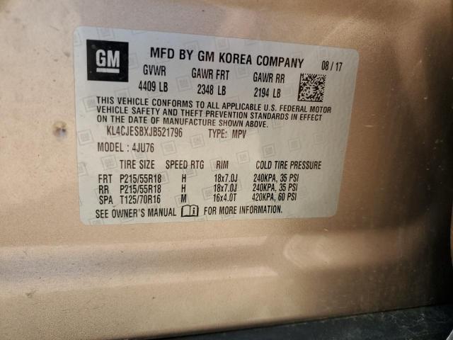 KL4CJESBXJB521796 - 2018 BUICK ENCORE PREFERRED Թուխ լուսանկար 13