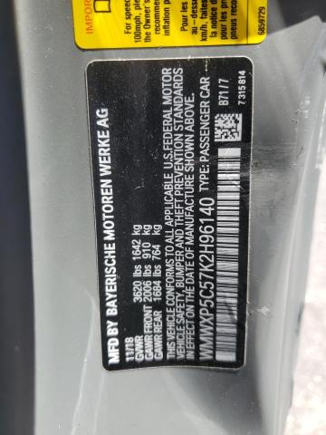 WMWXP5C57K2H96140 - 2019 MINI COOPER GRAY photo 12