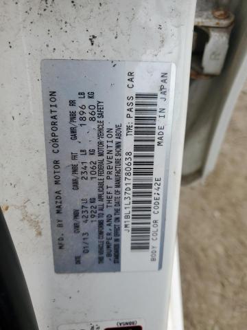 JM1BL1L37D1780638 - 2013 MAZDA SPEED 3 თეთრი ფოტო 12