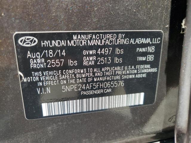 5NPE24AF5FH065576 - 2015 HYUNDAI SONATA SE BROWN photo 12