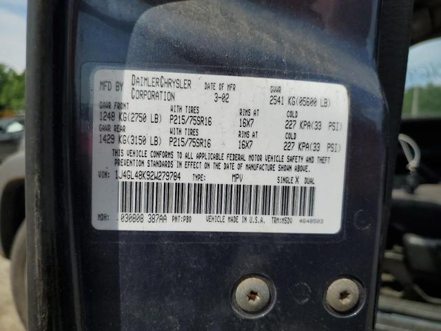 1J4GL48K92W279784 - 2002 JEEP LIBERTY SPORT BLUE photo 14