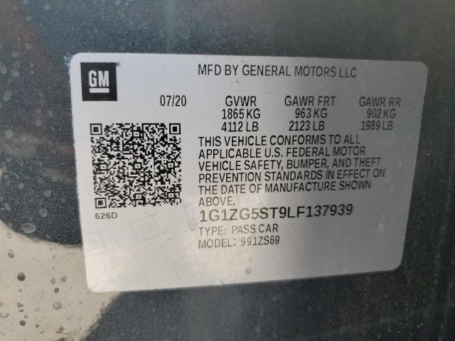 1G1ZG5ST9LF137939 - 2020 CHEVROLET MALIBU RS 蓝色 照片 12