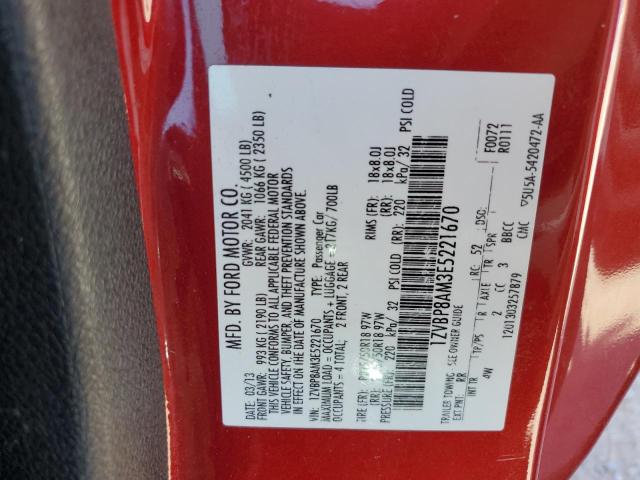 1ZVBP8AM3E5221670 - 2014 FORD MUSTANG RED photo 13