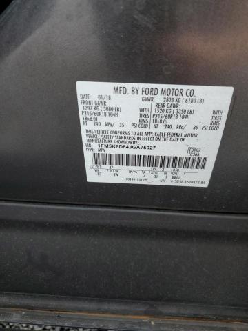 1FM5K8D84JGA75027 - 2018 FORD EXPLORER XLT Boz foto 13