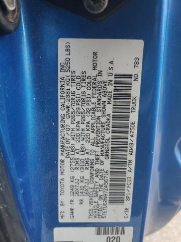 5TETU62N97Z456716 - 2007 TOYOTA TACOMA PRERUNNER ACCESS CAB BLUE photo 12