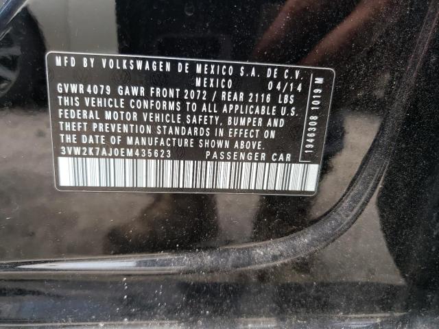 3VW2K7AJ0EM435623 - 2014 VOLKSWAGEN JETTA BASE Schwarz Foto 12