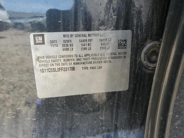 1G11C5SL0FF231706 - 2015 CHEVROLET MALIBU 1LT CHARCOAL photo 12