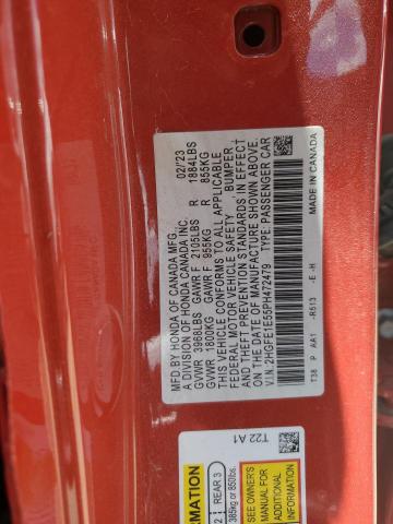 2HGFE1E55PH472479 - 2023 HONDA CIVIC SI 红色 照片 13