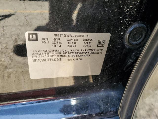 1G11C5SL2FF147046 - 2015 CHEVROLET MALIBU 1LT 黑色 照片 12